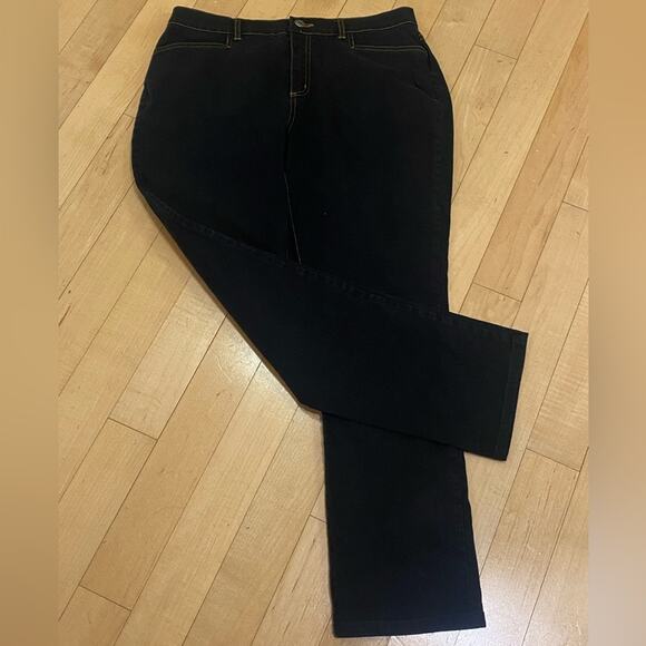 Westbound Ladies Jeans, Size 10 Short, Dark Denim with yellow/gold stitching - Picture 1 of 6